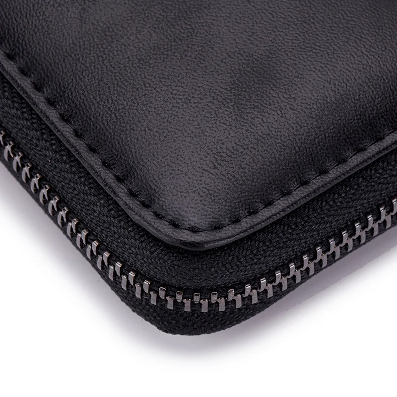 Men leather zipper car key wallet ladies casual butler 6 key organizer holder keychain wallet fashion firm