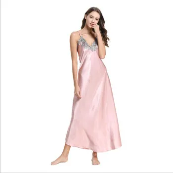 

2020 new ladies pajamas simulation silk pajamas suspenders pajamas two-piece set sexy pajamas bathrobes