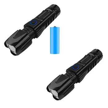 

Zoomable USB Rechargeable Waterproof LED Flashlights 3 Modes Camping Flashlight Lighting Distance Rang 200M/400M/500M