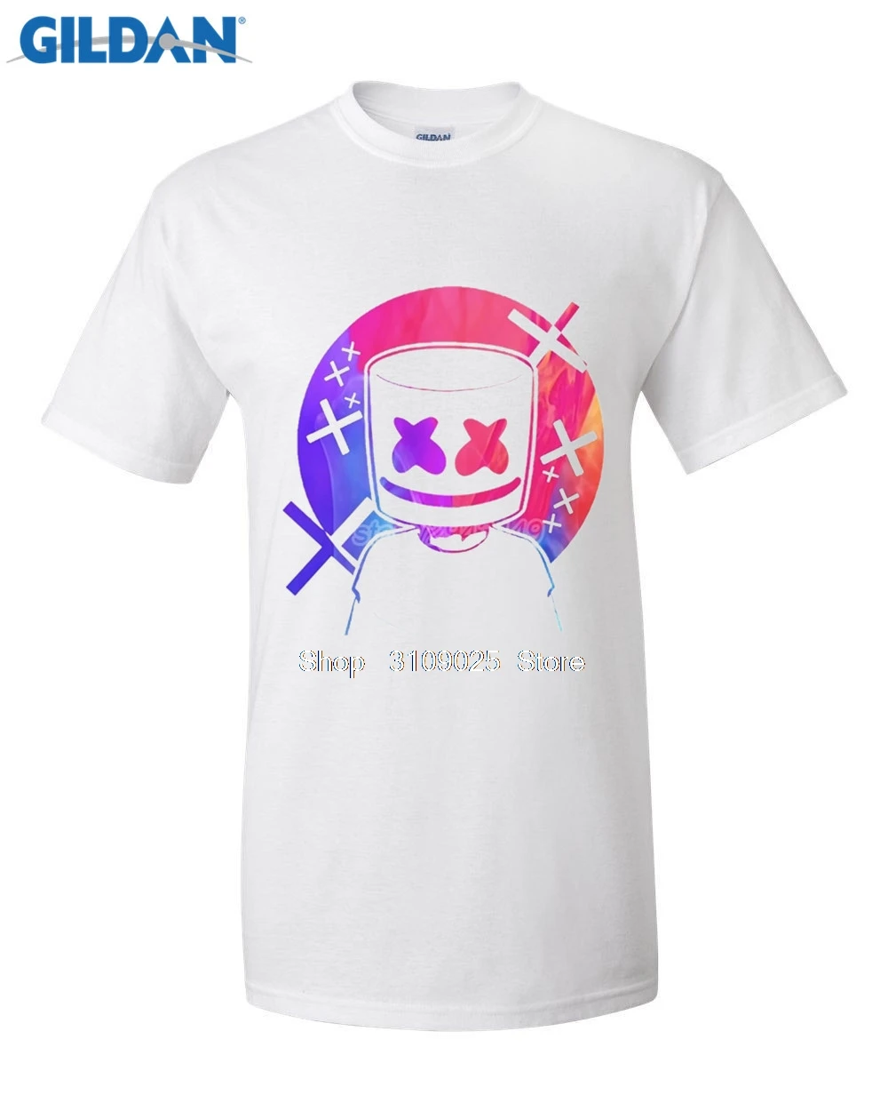 Забавная Мужская хлопковая футболка 2019 Homme новая электронная музыка Marshmello