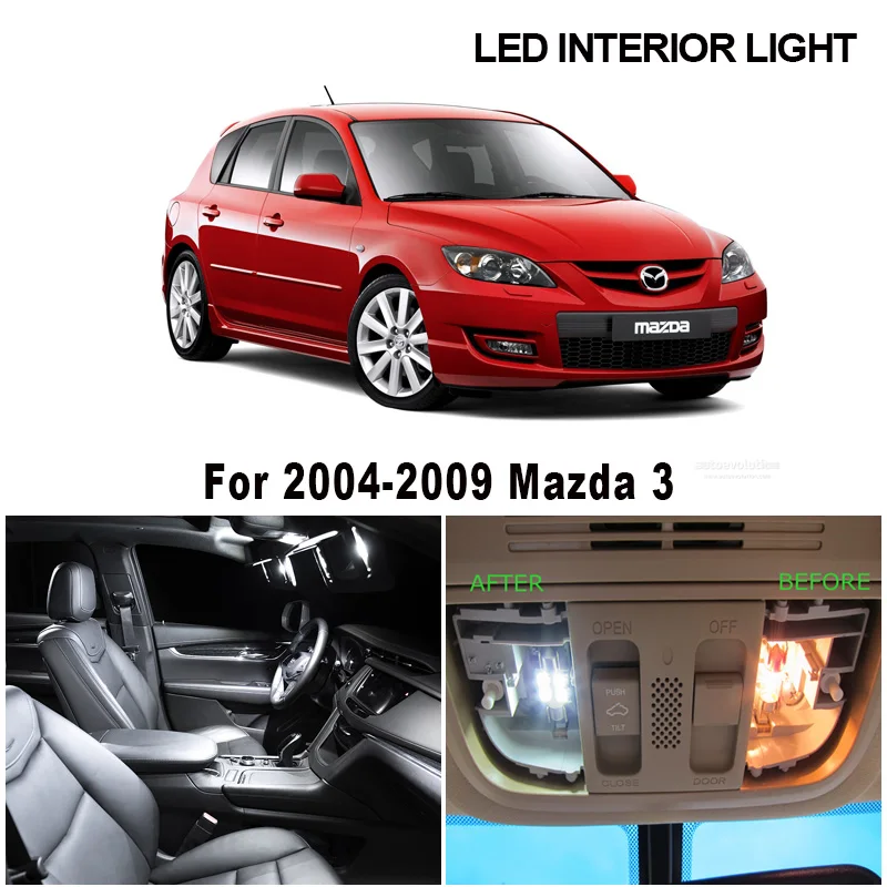 8 шт. Автомобильные светодиодные лампы без ошибок для Mazda 2004-2009 | Автомобили и