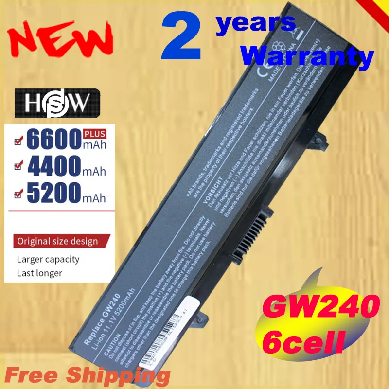 HSW Новый 6-ячеечный Аккумулятор для ноутбука INSPIRON 1525 1526 1545 1750 HP297 GW240 RN873 312-0626 312-0634