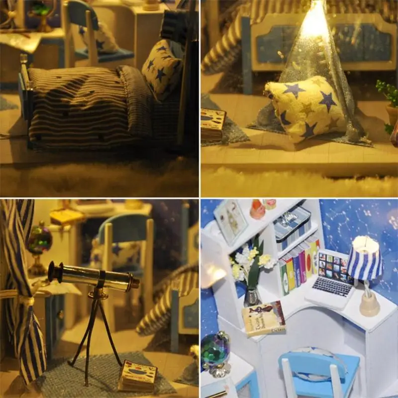 Кукольный дом мебель DIY Миниатюрная модель пылезащитный чехол 3D Деревянный кукольный домик рождественские подарки игрушки для детей дневник котенка