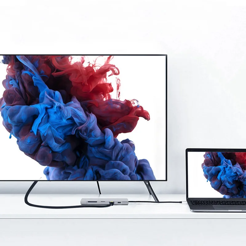 Тип-c к HDMI концентратор RJ45 USB3.0 TF SD аудио PD многофункциональный адаптер для MacBook Pro PUO88