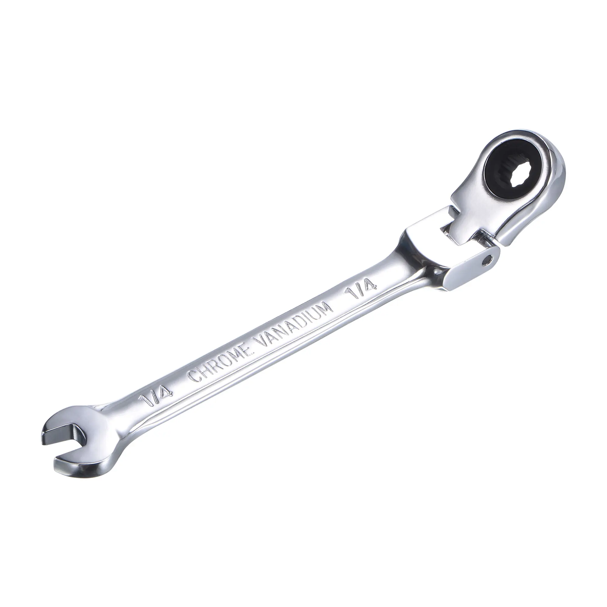 

1Pcs 1/4Inch Flex-Head Ratcheting Wrench Chrome Vanadium Steel Ratchet Wrenches 72Teeth 12Point Combination Ended Spanner Tools