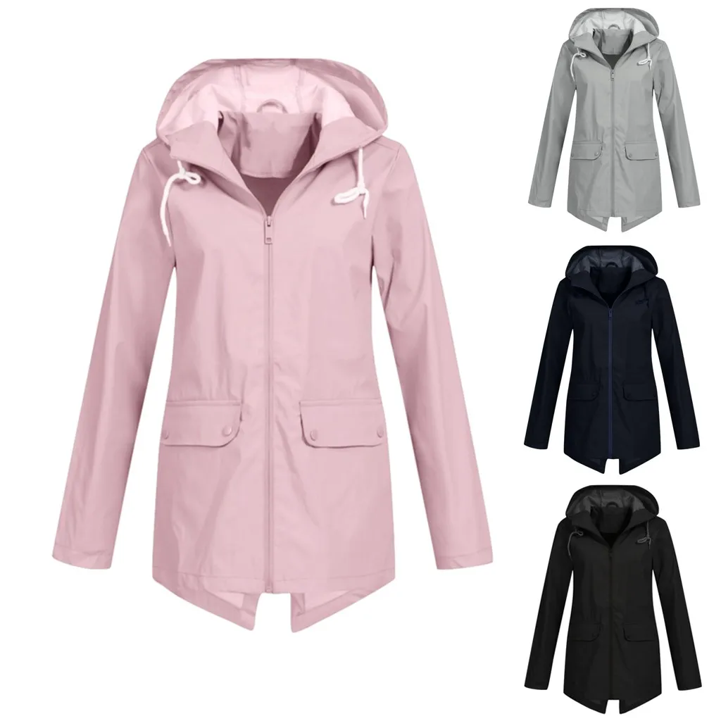 

.Christmas festive casual mujer jacket XL 4 color windproof super light raincoat hooded jacket 2019 new products