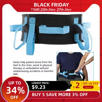 

Gait Belt Transfer & Walking Moving Tool with Hand Grips Quick-Release Buckle Injures Patient Safety Fixing Belt Therapy Braces