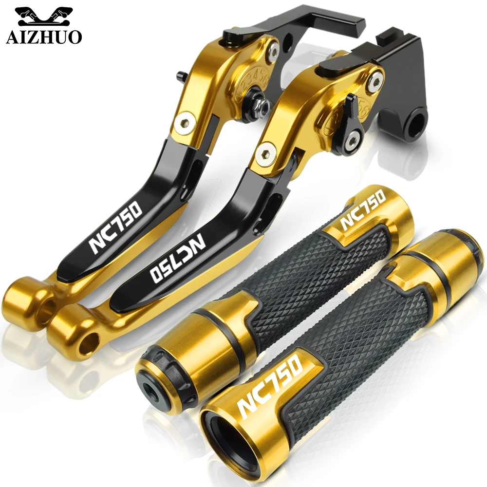 Тормозной рычаг сцепления ЧПУ Алюминий мотоцикл ручками для HONDA NC750 NC750S NC750X NC 750 S/X - Цвет: gold1