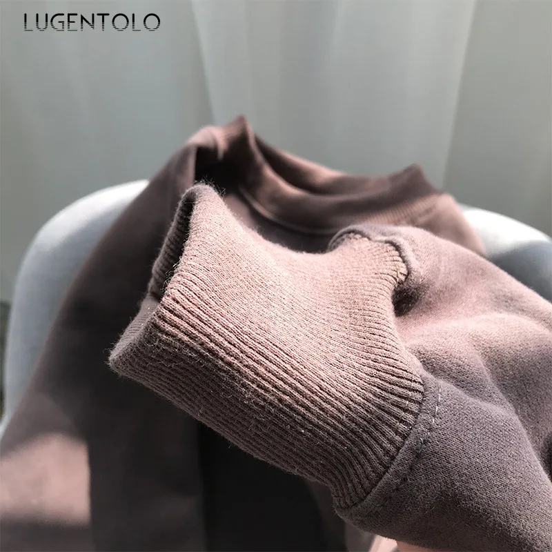 Lugentolo, Женская толстовка, Осень-зима, круглый вырез, длинный рукав, надпись, джемпер, корейский стиль, свободный, Повседневный, удобный, модный, новинка, толстовки