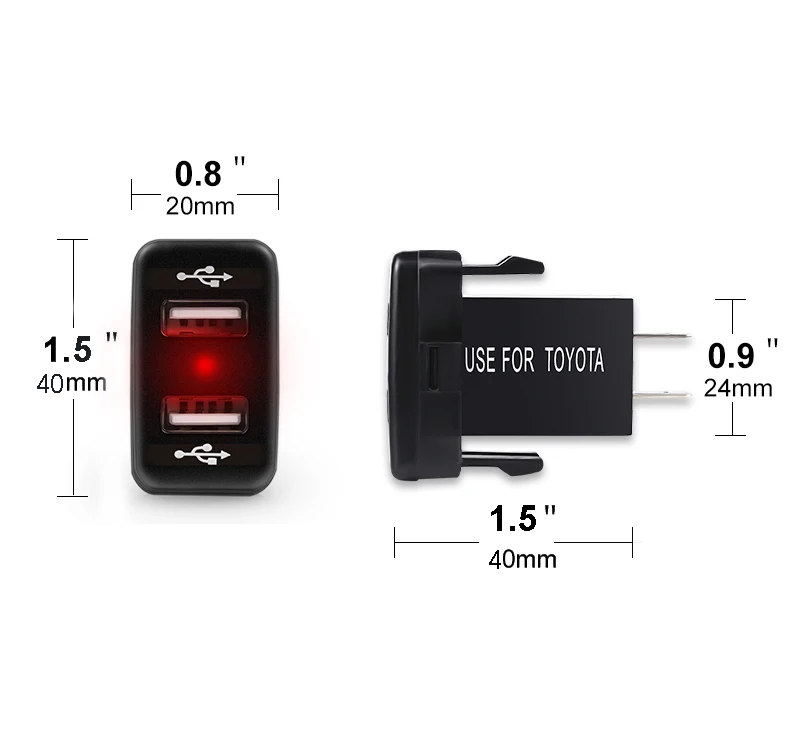 5 в 4.2A быстрое автомобильное зарядное устройство 2.1A двойной порт USB зарядное устройство с плавкий предохранитель 12-24 В розетка питания для Toyota Corolla Prado Reiz