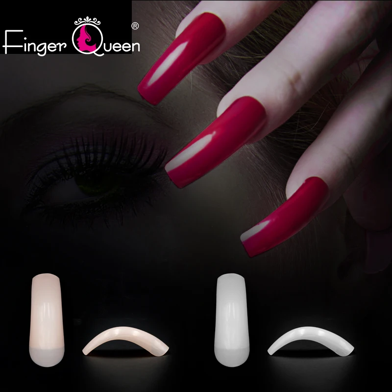 

500pcs Sexy Fashion Long Ballerina Coffin Nails Tips Fake Nails Half Cover False Nail Art Tips Detachable Nails Art FQ25-SM