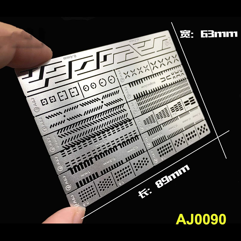 13 IN 1 Stainless Steel Full Detail Transformation Engraved Auxiliary Split Ruler 89X63mm AJ0090