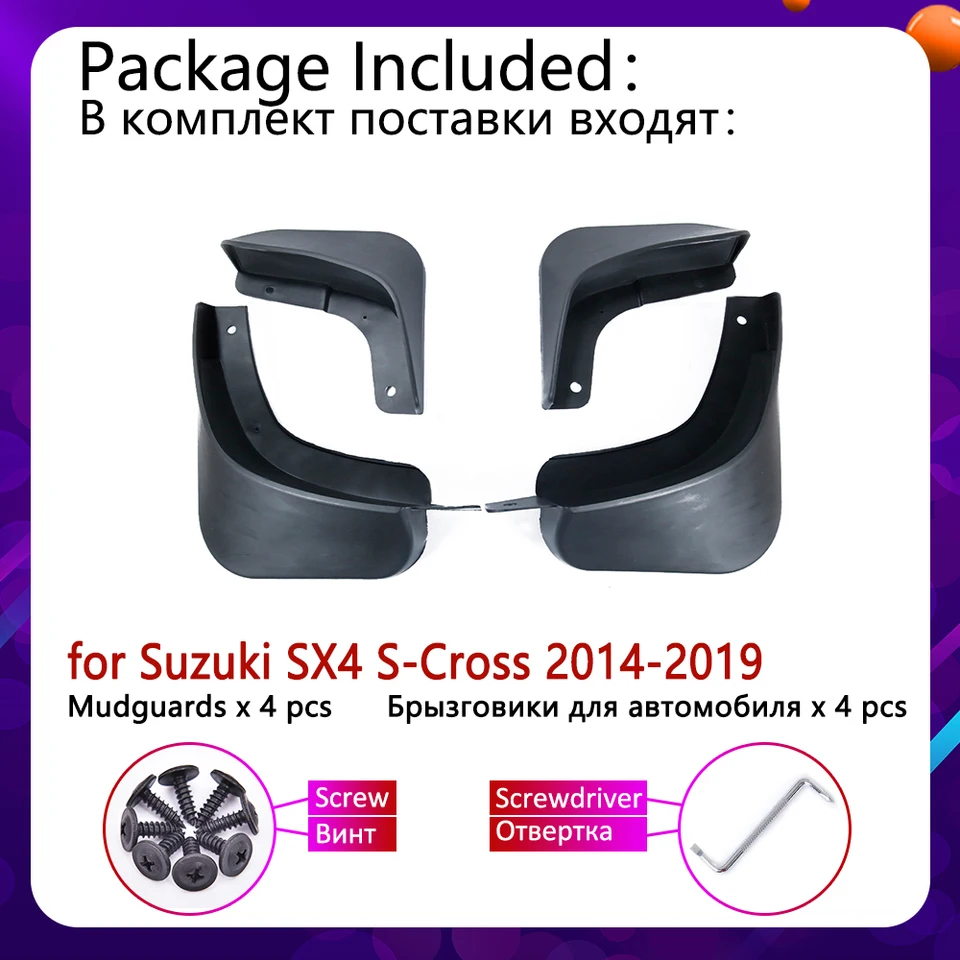 QWTYAFDD 4 Pièces Garde-Boue De Voiture, Pour Suzuki SX4 S-Cross