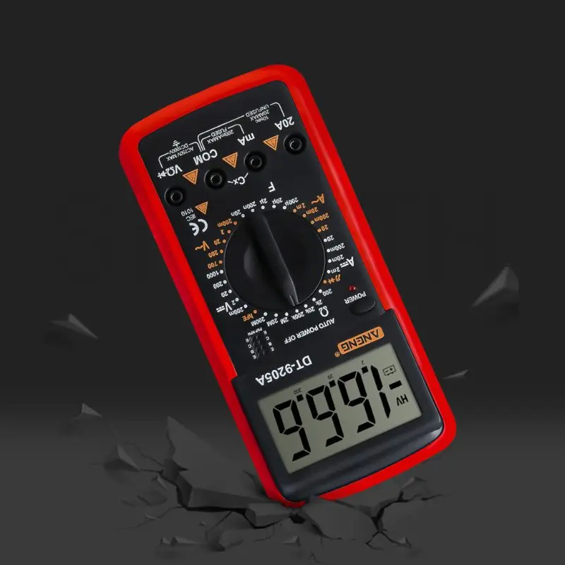 Цифровой мультиметр P82C DT9205A hFE AC DC Электрический тестер сопротивления триодов и