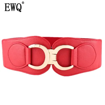 

[EWQ] 2020 spring Summer New Solid Color Gold Buckle Waistband Curved Buckle Wide Belt Wild Ladies Accessories 4 Color QH58303