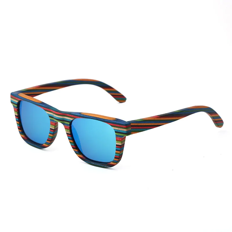 Роскошные новые красочные модные женские поляризационные очки для вождения солнцезащитные очки для женщин цветные деревянные очки ручной работы