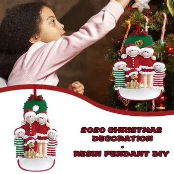 

DIY Personalized Home Decorations 2020 Christmas Holiday Decorations Рождество Love Each Other Family and Cute Dog Pendant