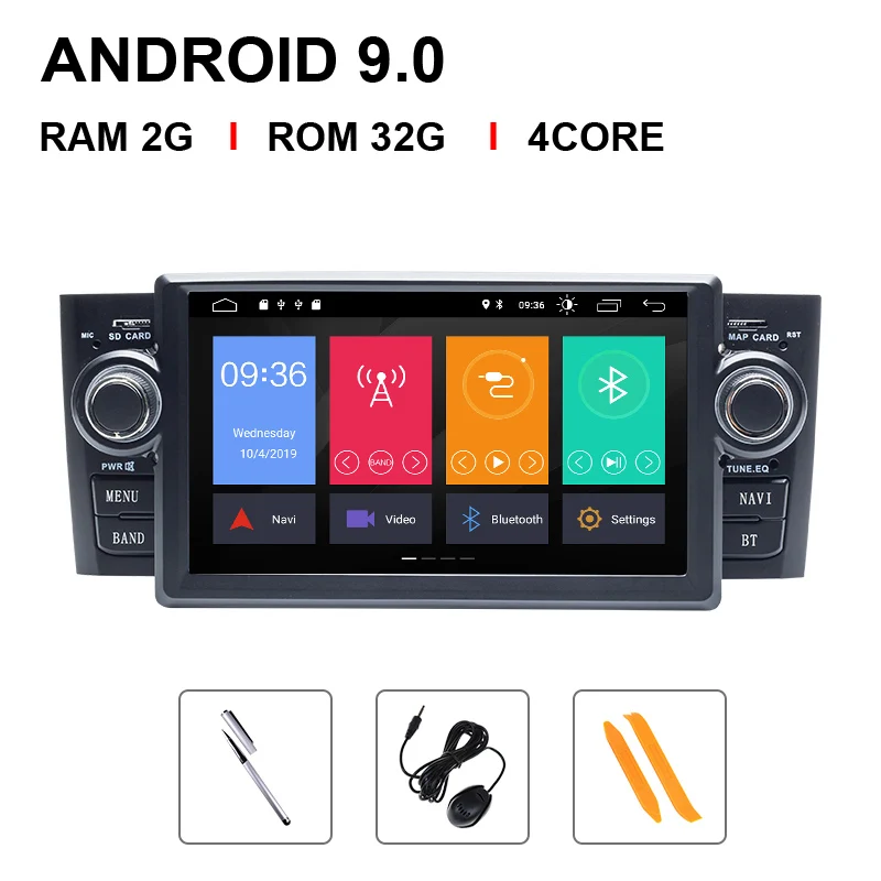 Ips DSP 8 Core 1 din Android 9 Ram 4G Автомобильный DVD мультимедийный плеер для Fiat Grande Punto Linea 2007-2012GPS навигация Радио экран - Цвет: 4 Core 32 ROM