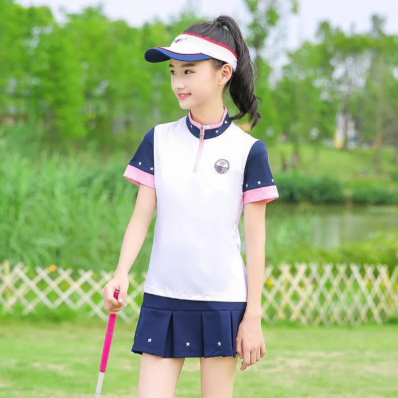 Abbigliamento da Golf maglietta per bambini abbigliamento da Golf maglietta  per ragazze gonna a pieghe manica corta Set di uniformi per sport estivi  all'aperto|Golf Shirts| - AliExpress