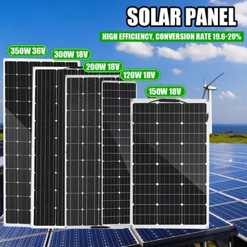

Solar Panel 350W-120W 18V 36V USB Semi-flexible Solar Cell DIY Sun Power Module Outdoor Connector Battery Charger for RV Boat