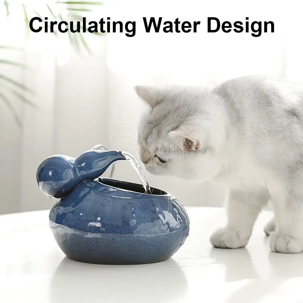 Pet Cat керамический диспенсер для воды кошка Питьевая автоматическая кормушка циркулирующий фонтан с питьевой водой умный водный бассейн USB