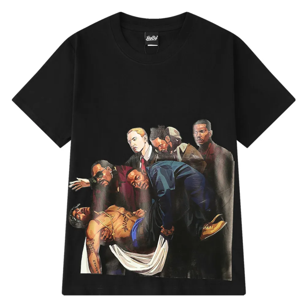 Хип-хоп бандит банды футболки мужские скейтборд Kanye West Coast 2Pac футболка High Street Rapster Tide бренд Топ тройник - Цвет: Black