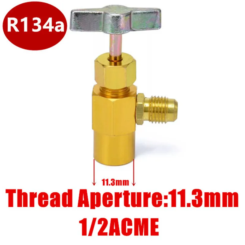R134a латунный кран для холодильника открывалка бутылок 1/2 &quotACME Thread R134A бутылка 1/2ACME