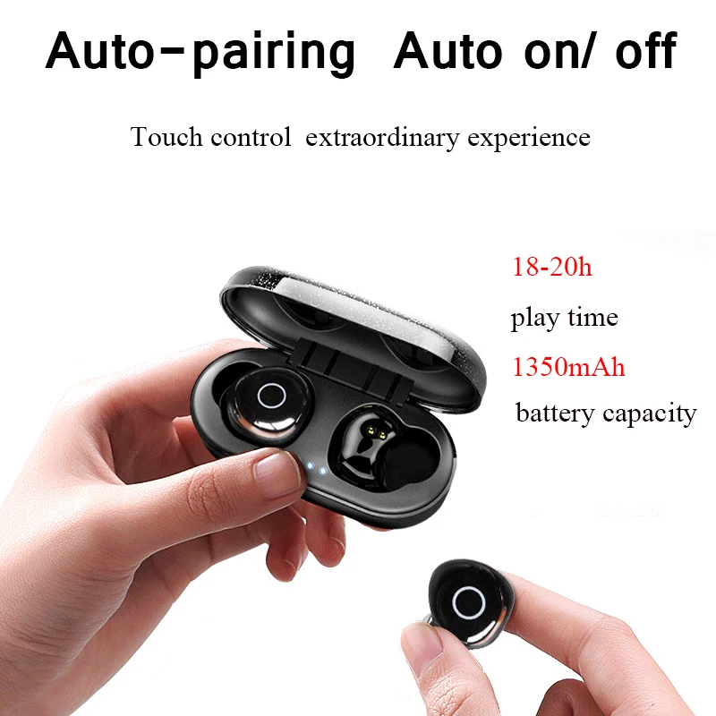 

TWS Bluetooth 5.0 Earphones HiFi Dual Wrieless 3D Stereo Headset Waterproof Sports Earbuds with Mic for Xiaomi iPhone Headphones