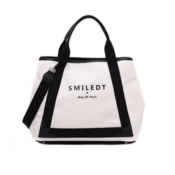 1 Pc Fashion Women Zebra Pattern Tote Bag Canvas Large Shopping Bag Female Shoulder Bag Tote Messenger Casual  Reusable Handbag