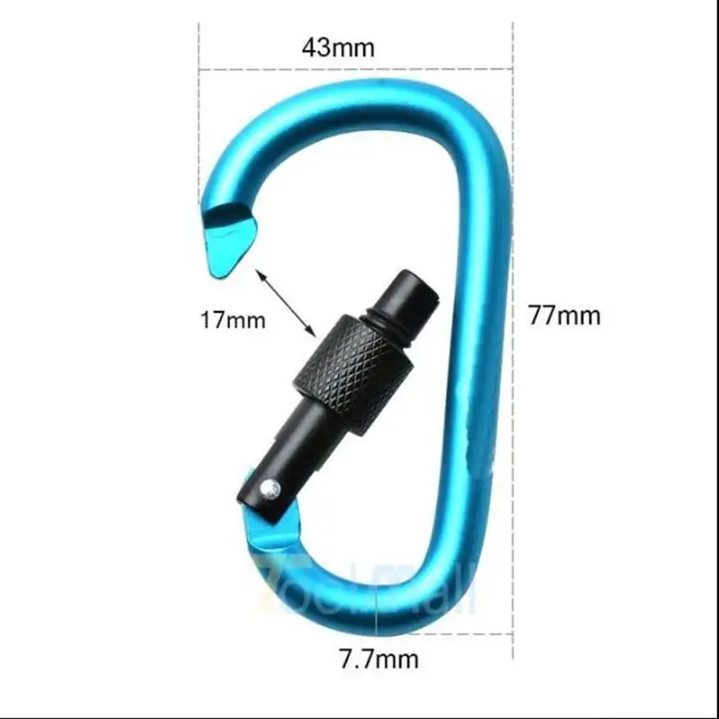 

D-Screw Buckle Mountaineering Buckle Carabiner Clip Hook Key Chain Survival Tools Camping Lock