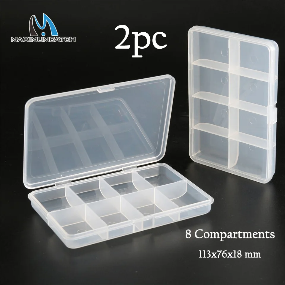 8 Compartments 2PC Maximumcatch 2 шт. Пластик нахлыстом коробка прозрачные и несколько супер тонкий с 5/8/10 отсеков Fly коробка - Цвет: 8 Compartments 2PC