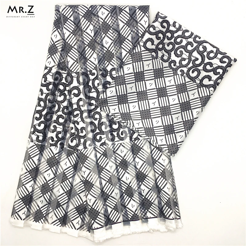 Mr. Z Африканский Воск Анкара ткань полоса Органза Шелковый воск новейший дизайн шелк органза ткань Африканский Воск стиль для женщин платье