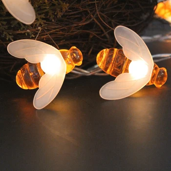 

Bee Shaped led 10/20/40LEDs Battery Operated LED Rose Flower String Light Christmas Fairy Light Wedding Holiday Party Decoration