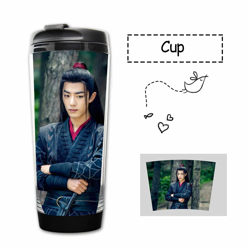 CHEN QING LING Wei WuXian Lan WangJi чашка для воды незатаенная кривая чашка с двойными стенками пластиковая чашка бутылка Xiao Zhan Wang Yibo