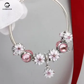 

Amazon explosion style Magnolia flower bracelet European and the USA personality creative DIY jewelry alloy bracelet accessoriey