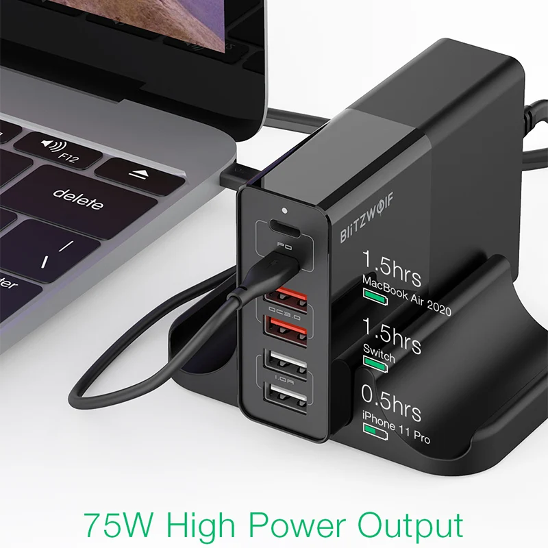 BlitzWolf BW-S16 75W Fast Charger 6-Port USB