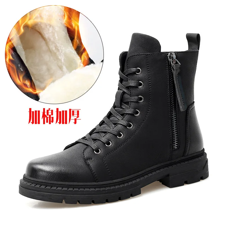 

2018 Autumn And Winter New Style Plus-sized Menswear Martin Boots plus Velvet Warm Cotton Boots Outdoor Workwear Casual Men's Bo
