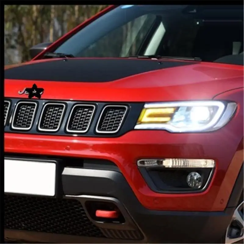 Ходовые части Assessoires Neblineros Para авто светодиодные автомобили Cob Drl фары автомобильные фары в сборе 17 для JEEP Компас