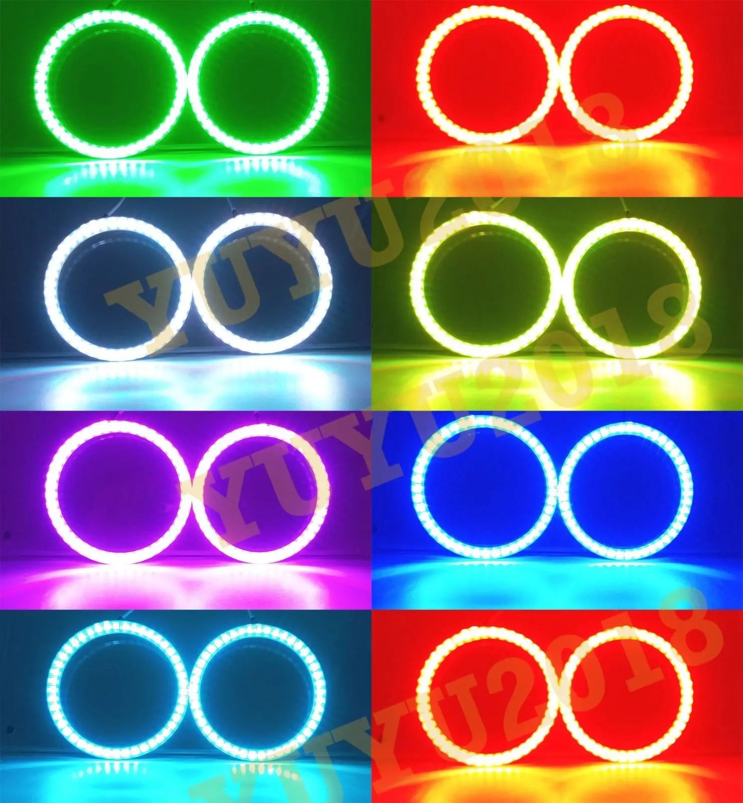 Многоцветный RGB LED angel eye halo кольца подходят для Chevrolet Captiva 2011- Автомобильные фары дьявол, демон Corona Flash lamp DRL