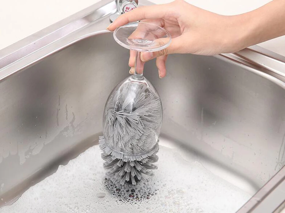 RotoScrub GOUPILLON - Drill Accessoires - Nettoyer Bouteilles D'eau, Tasse à Café, Tasses, Pots, Verres, Bocaux, Blenders Et Carafes Bleu Blanc