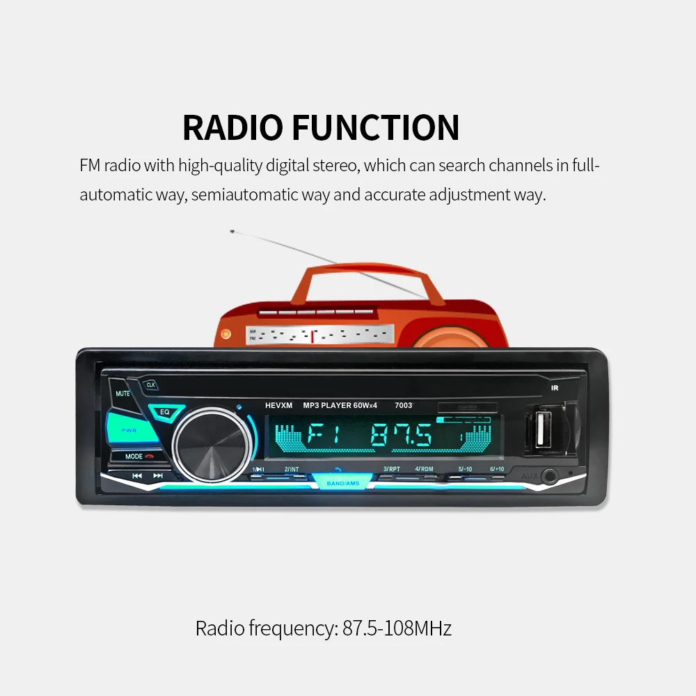 Автомобиль Радио стерео проигрыватель Bluetooth телефона AUX-IN MP3 FM/USB/1 Din/пульт дистанционного управления 12 В Прокат Авто Аудио распродажа Новинка