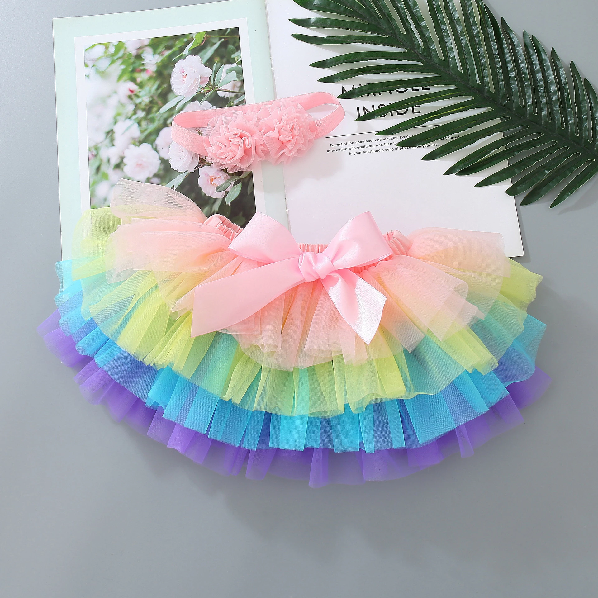 Baby Girls Tulle Tutu Skirt And Flower Headband Newborn Rainbow Tutu Bloomers Skirts Baby Girl Costume Mini Skirt 7 Colors Skirts Aliexpress