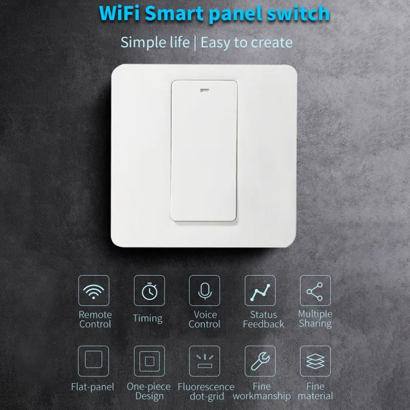 WiFi смарт-панель Переключатель Дистанционного голосового управления Кнопка синхронизации световые переключатели для Google Home Alexa