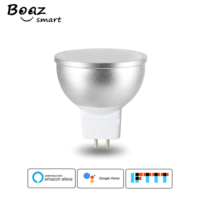

Smart Wifi LED Spotlight 5W RGBW Smart Wifi MR16 Dimmable Voice Remote Control Lamp Alexa Echo Google Home IFTTT Tuya Smart