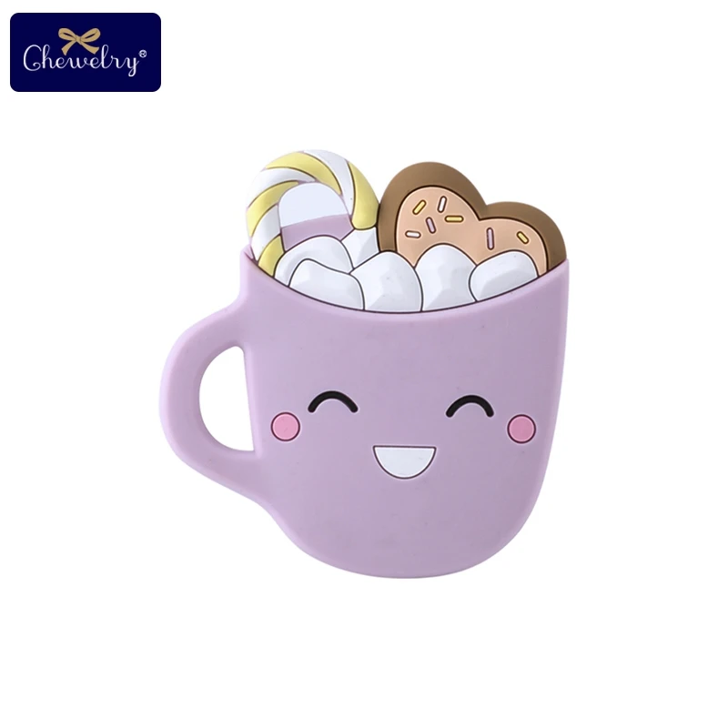 Candy purple 1 шт., детский силиконовый Прорезыватель для зубов, грызунов, силиконовая чашка, зубная подвеска, сделай сам, для соски, цепочка для кормления, ожерелье, браслет, детские товары, игрушки - Цвет: Candy purple