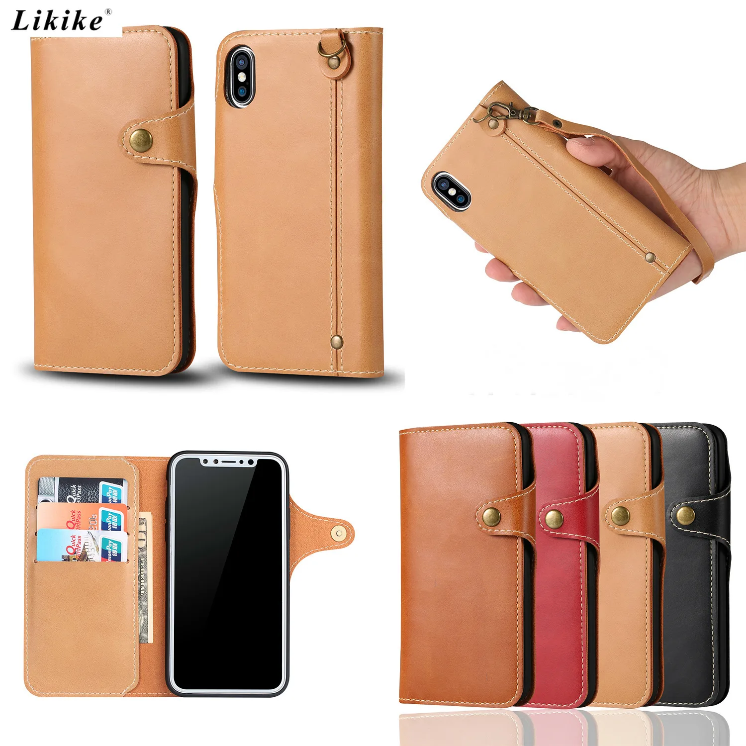 Роскошный кожаный флип чехол для телефона Apple iPhone 5 5S SE 6 6S 7 8 Plus X XS держатель карт