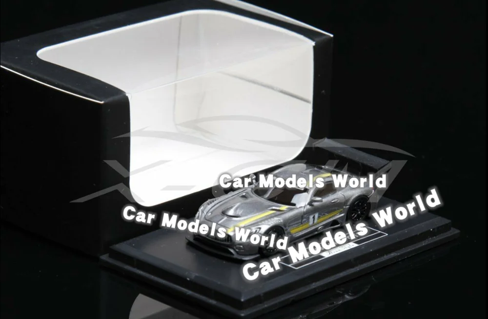 Полимерная модель автомобиля Avan Style Mercedes AMG GT3 1: 87 (серый/желтый) + маленький