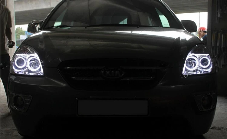 HochiTech для Kia Carens Rondo 2006-11 ультра яркий SMD белый светодиодный ангельские глазки 2600LM 12 В halo Кольцо Комплект дневного света DRL