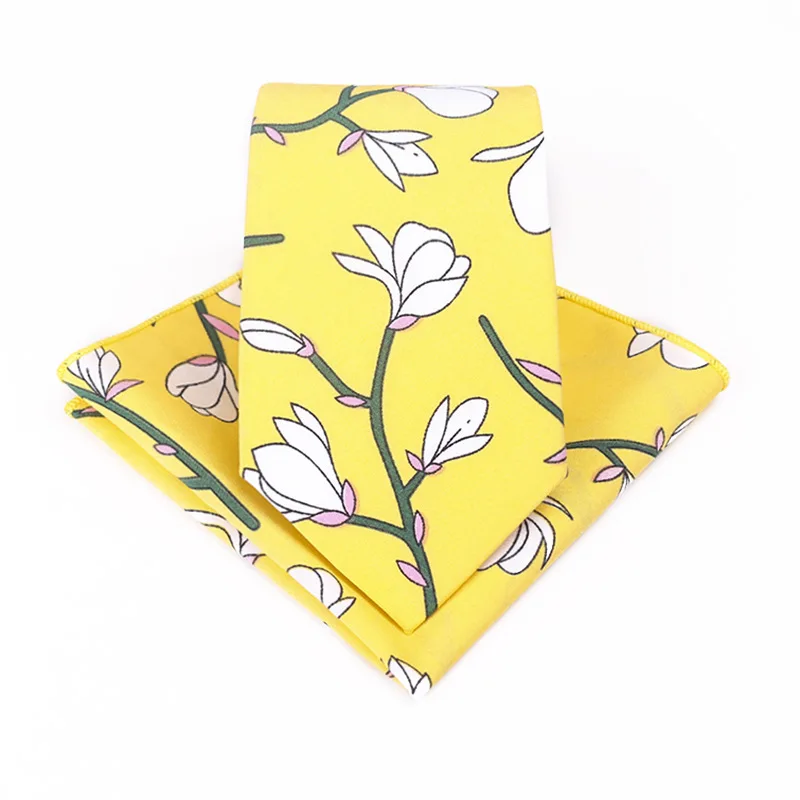 Набор шифоновых галстуков винтажный печатный галстук из полиэфира цветочный карман полотенце Мужской нейтральный галстук Женская мода индивидуальность