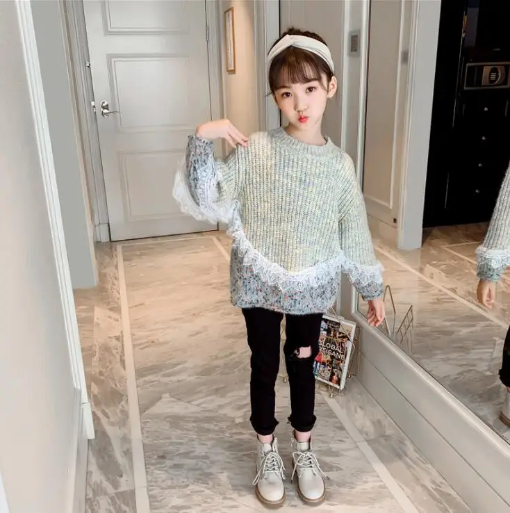 10.8th Autumn Winter Girl fashion sweater Leisure Korean Children's sweater Size 110-160cm Kids Clothing